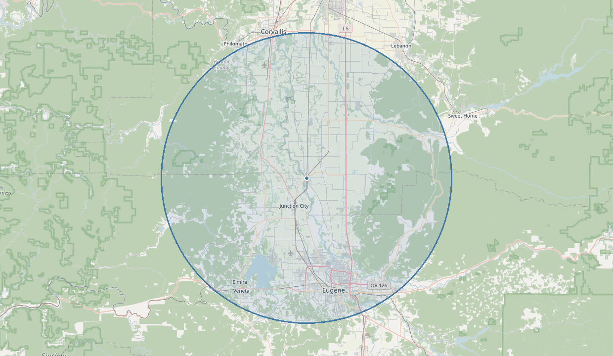 Map of the area ACCURATE CABINETS LLC serves